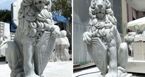 leone del marzocco statua in marmo